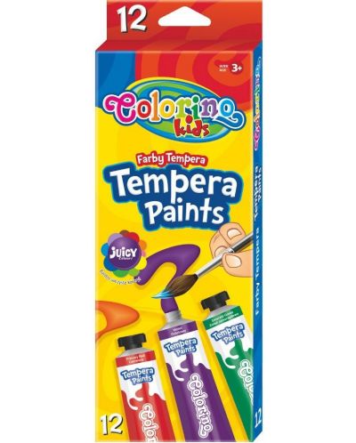 Colorino Kids Tempera Paints - 12 culori, in tuburi - 1