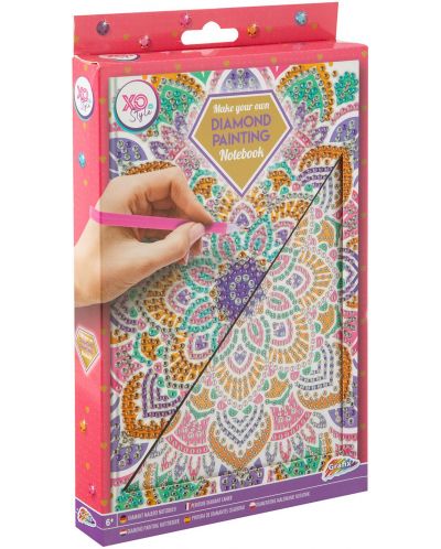 Caiet de desen cu mărgele Grafix - Mandala, roz - 1