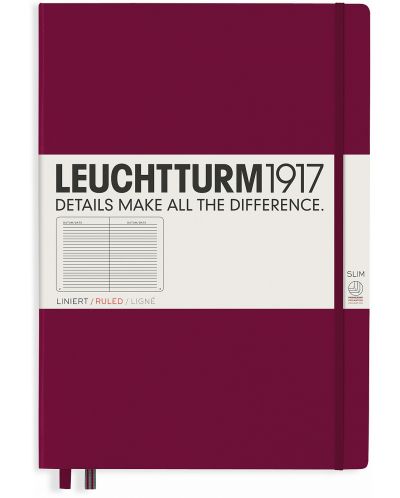 Agenda Leuchtturm1917 Master Slim - А4+, pagini liniate, Port Red - 1