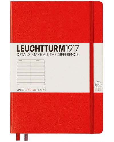 Agenda  Leuchtturm1917 Notebook Medium A5 - Rosu, pagini liniate - 1