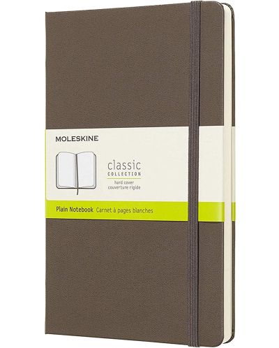 Agenda cu coperti tari Moleskine Classic Plain - Maro, file albe - 1