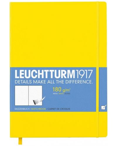 Agenda Leuchtturm1917 Sketchbook Master - А4+, foi albe, Lemon - 1