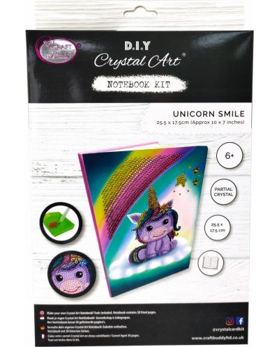Craft Buddy Diamond Tapestry Notebook - Unicorn - 1