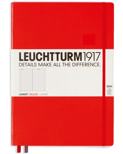 Agenda Leuchtturm1917 Master Slim - А4+, pagini liniate, Red - 1