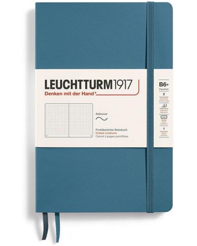 Caiet Leuchtturm1917 Paperback - B6+, albastru deschis, pagini cu puncte, copertă moale - 1