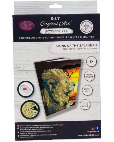 Craft Buddy Diamond Tapestry Notebook - Lions in the Savannah - 1