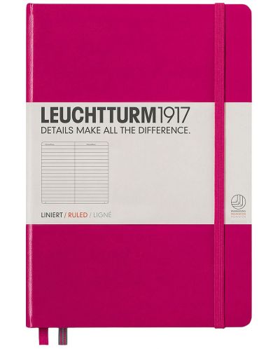 Agenda Leuchtturm1917 Notebook Medium  A5 - Roz, pagini cu randuri - 1