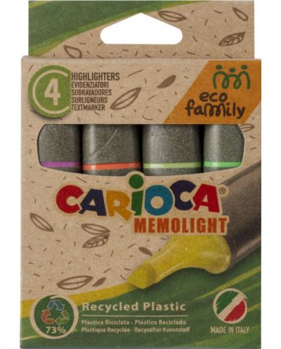 Marker pentru text Carioca Eco Family - Memolight, 4 culori - 1