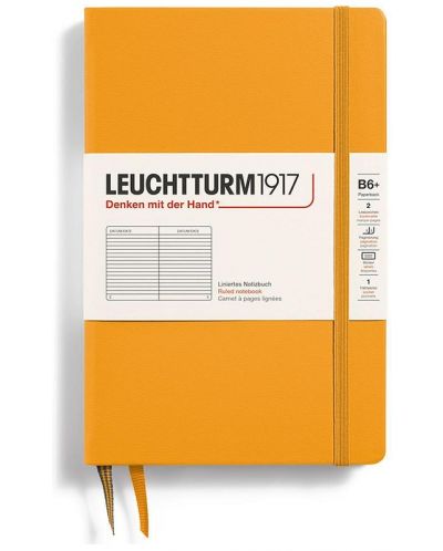 Caiet Leuchtturm1917 Paperback - B6+, portocaliu, liniat, copertă rigidă - 1