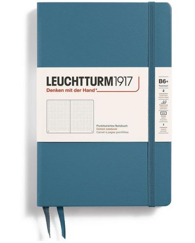 Caiet Leuchtturm1917 Paperback - B6+, albastru, pagini cu puncte, copertă rigidă - 1