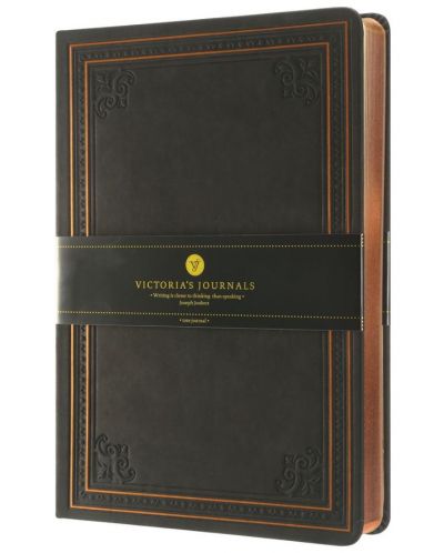 Caiet Victoria's Journals Old Book - Copertă rigidă, 128 de foi, liniate, format A5, sortiment - 2