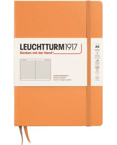 Caiet Leuchtturm1917 New Colours - A5, pagini liniare, Apricot, coperte rigide - 1