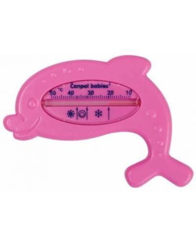 Termometru pentru baie Canpol - Delfin, roz - 1