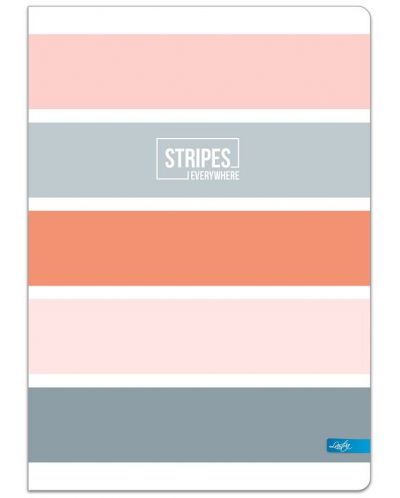 Caiet Lastva Stripes - А4, 96 foi, randuri largi, cu 2 campuri, sortiment - 1