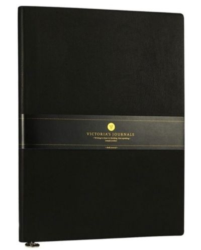 Caiet Victoria's Journals Smyth Flexy - Negru, copertă plastică, 96 de foi, format A5 - 1