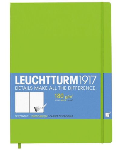 Agenda Leuchtturm1917 Sketchbook Master - А4+, foi albe, Lime - 1