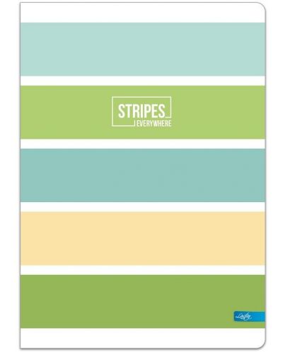 Caiet Lastva Stripes - А4, 96 foi, randuri largi, cu 2 campuri, sortiment - 2
