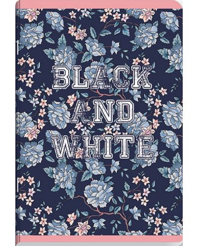 Caiet Black&White - Fluturi, A5, 40 foi, rânduri late, sortiment - 1