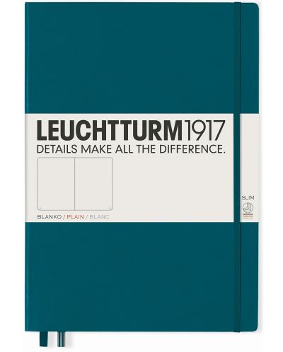 Agenda Leuchtturm1917 - А4+, pagini albe, Pacific Green  - 1