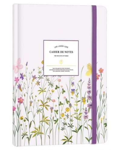 Caiet Victoria's Journals Florals - mov deschis, copertă rigidă, cu puncte, 80 de foi, format A6 - 1
