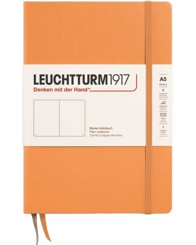 Caiet Leuchtturm1917 New Colours - A5, pagini albe, Apricot, coperte rigide - 1