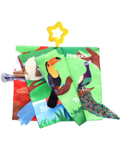 Carte textila Kikka Boo - Bird Tails, cu inel gingival  - 2