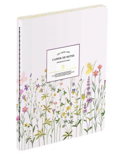 Caiet Victoria's Journals Florals - mov deschis, copertă laminată, liniate, 40 de foi, format A5 - 1