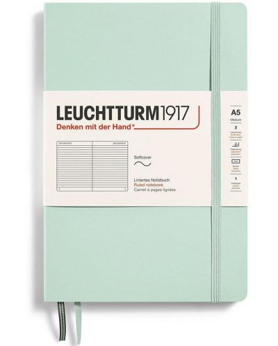 Notebook-ul Leuchtturm1917 Natural Colors - A5, verde deschis, liniat, coperte moi - 1