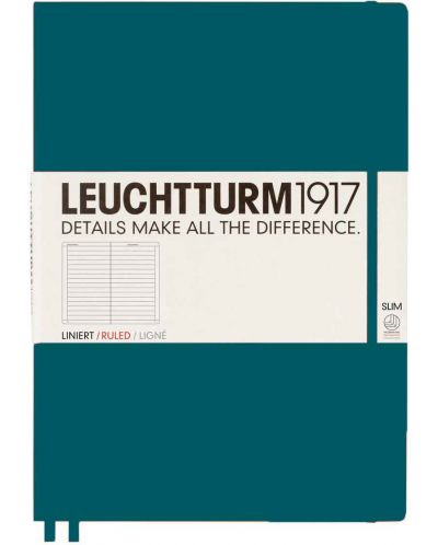 Agenda Leuchtturm1917 Master Slim - А4+, pagini liniate, Pacific Green - 1