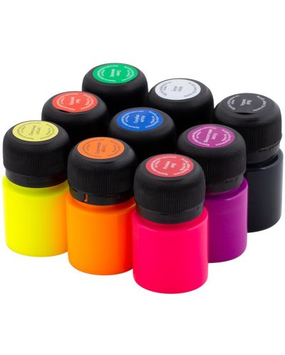 Decola - Vopsea textilă neon, 9 culori x 20 ml - 1