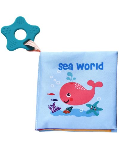 Carte textila Kikka Boo - Sea World, cu inel gingival - 1