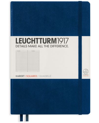 Agenda Leuchtturm1917 - А5, pagini in patratele, Navy - 1