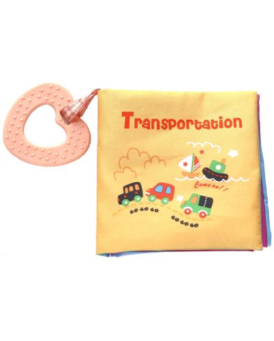 Carte textila Kikka Boo - Transportation, cu inel gingival - 1