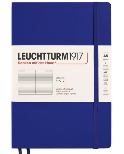Caiet Leuchtturm1917 New Colours - A5, liniat, Ink, copertă moale - 1