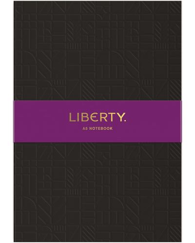 Caiet Liberty Tudor - A5, negru, reliefat - 1