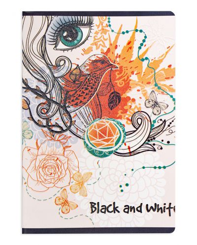 Caiet scolar Black&White Girl - A5, 80 file, sortiment - 7