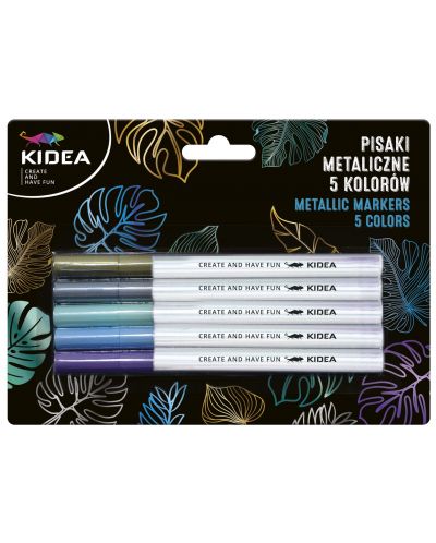 Textmarkere Kidea - metalice, 5 culori - 1