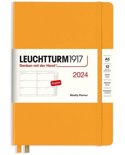 Leuchtturm1917 Planificator săptămânal - A5, portocaliu, 2024 - 1