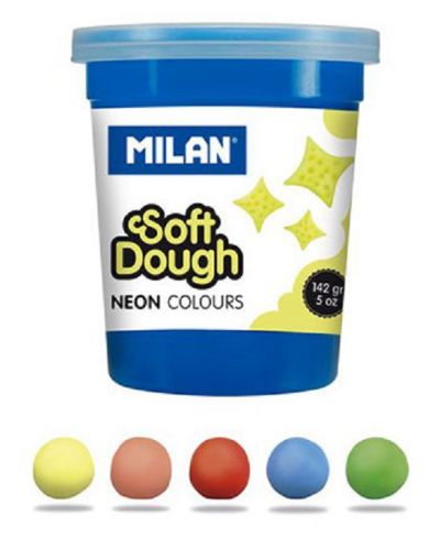Aluat/plastilina de modelat Milan Soft dough - Glitter, 5 culori х 142 g - 2
