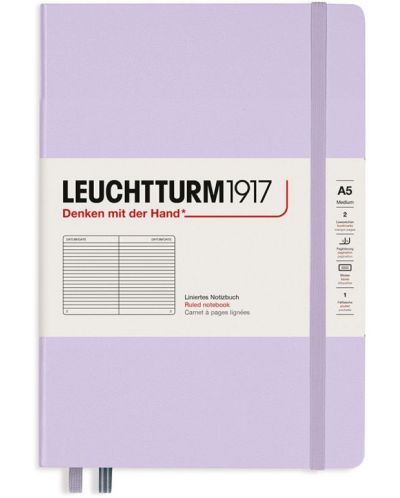 Agenda Leuchtturm1917 - Medium A5, pagini in randuri, Lilac - 1