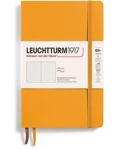 Caiet Leuchtturm1917 Paperback - B6+, portocaliu, pagini cu puncte, copertă moale - 1