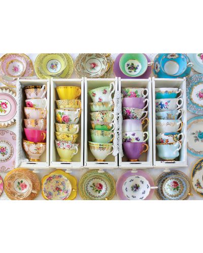 Puzzle Eurographics de 1000 piese - Cesti colorate pentru ceai, Alison Henley - 2