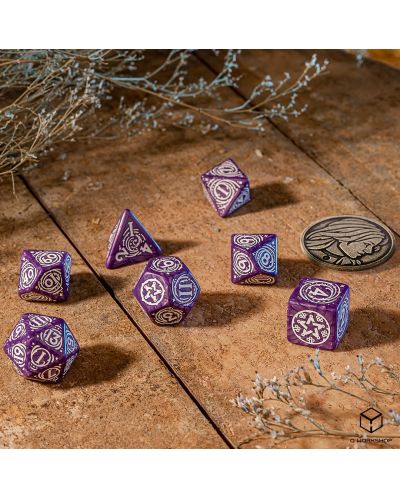 Set de zaruri The Witcher Dice Set: Yennefer - Lilac and Gooseberries - 3