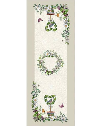 Traversa pentru masă Rakla - Spring Wreath, 40 х 100 cm - 1