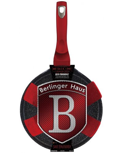 Tigaie pentru clătite Berlinger Haus - Metallic Line Burgundy Edition, 25 cm,cu protector - 4