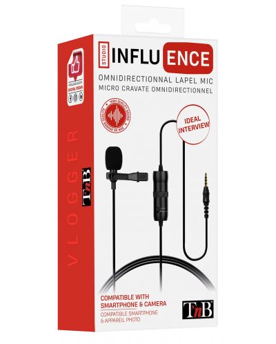 Microfon TNB - Influence, jack 3,5 mm, negru - 3