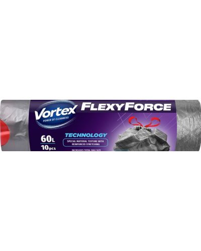 Saci de gunoi Vortex - Flexy Force, 60 l, 10 buc. - 1