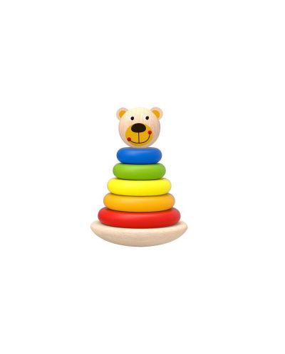 Ursulet din lemn cu cercuri Tooky Toy - Bear - 1