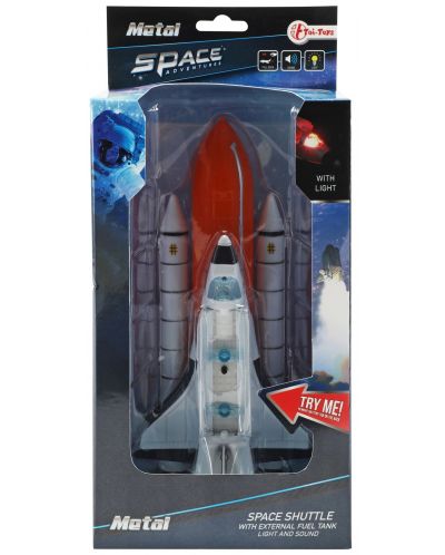 Jucarie pentru copii Toi Toys - Naveta spatiala cu racheta, pull-back, cu sunet si lumina - 1
