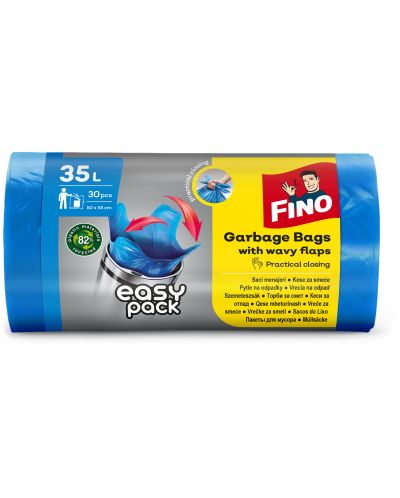 Saci de gunoi Fino - Easy pack, 35 L, 30 buc, albastre - 1